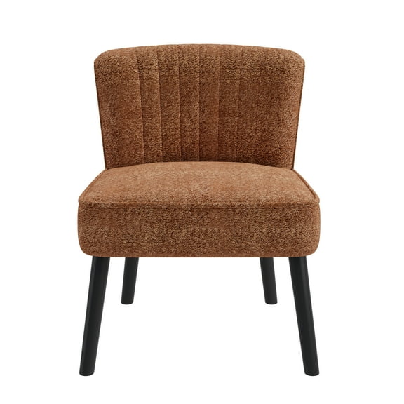 Nmkwnr Modern Accent Chair with Wood Legs, Upholstered Club Chair for Living Room, Office, Bedroom, Brown
