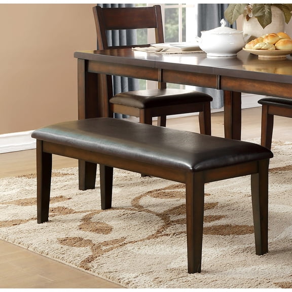 Nmkwnr Modern Upholstered Fabric Seat Wood Frame Dining Bench for Living Room, Dining Room, Black