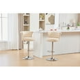 thumbnail image 1 of Nmkwnr Pack of 2 Adjustable Swivel Bar Stool with Metal Legs, Velvet Counter Height Barstools for Kitchen, Dining Room, Bar, Beige, 1 of 7