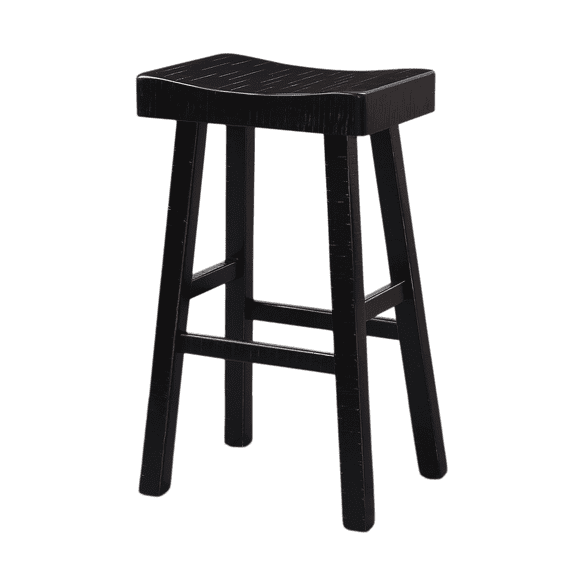 Nmkwnr Pack of 2 Bar Stool with Wooden Frame, 29"H Backless Barstools for Living Room, Bar, Dining Room, Black