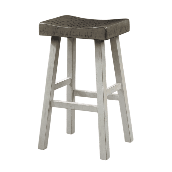 Nmkwnr Pack of 2 Bar Stool with Wooden Frame, 29"H Backless Barstools for Living Room, Bar, Dining Room, Gray + White
