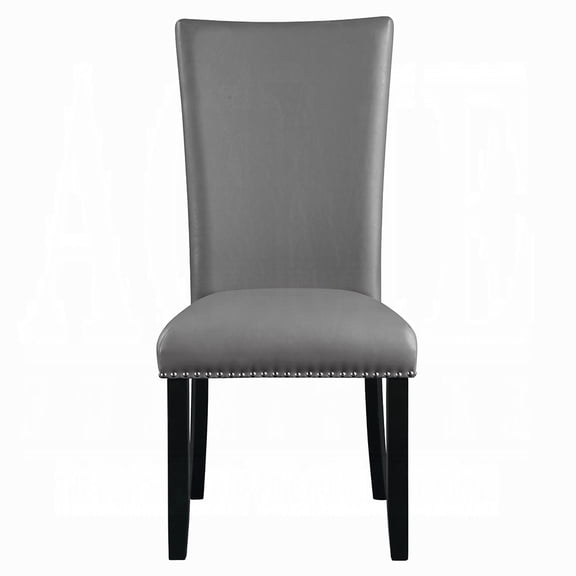 Nmkwnr Pack of 2 Modern Side Chair with Wooden Frame, Leather Upholstered Dining Chair for Living Room, Dining Room, Gray