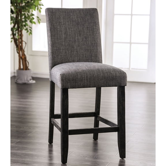 Nmkwnr Pack of 2 Padded Fabric Dining Chair with Wood Frame, Counter Height Side Chair for Dining Room, Living Room, Gray