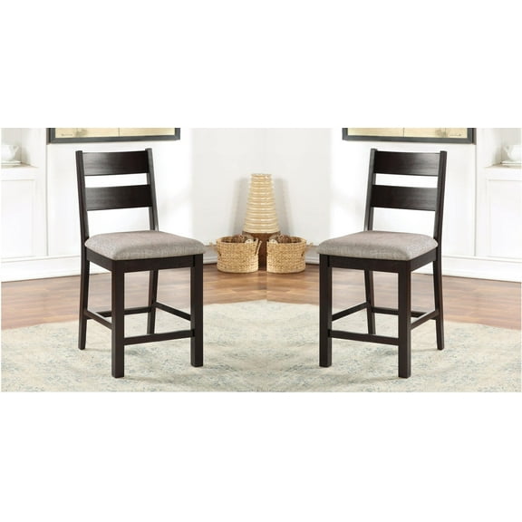 Nmkwnr Pack of 2 Upholstered Fabric Seat Side Chair Dining Chair for Kitchen, Dining Room, Dark Brown