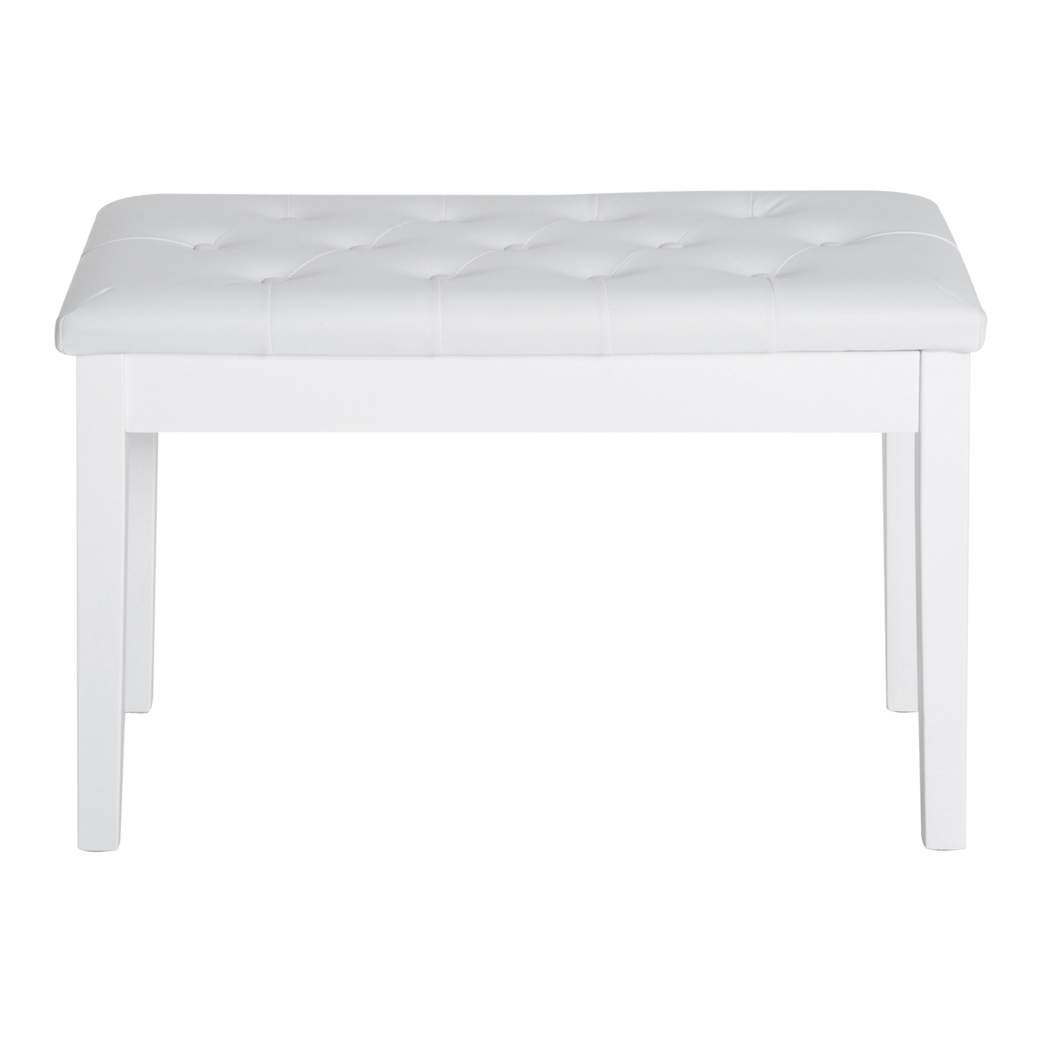 Nmkwnr Padded Cushion Piano Bench with Wooden Frame, Faux Leather Bench for Living Room, Office, White