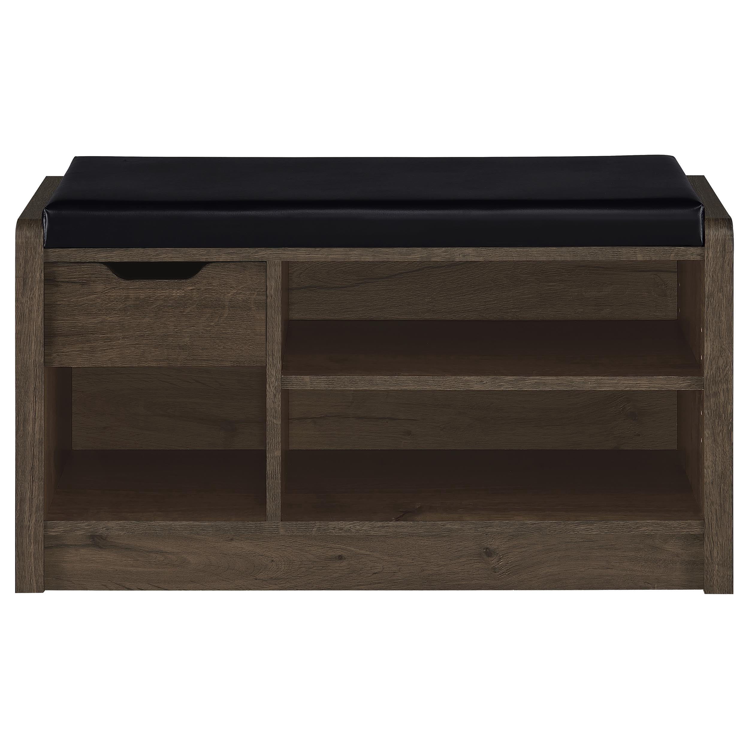 Rectangle Box Bench Nmkwnr Rectangle Bench with Open Shelf and Drawer, Upholstered Seat ...