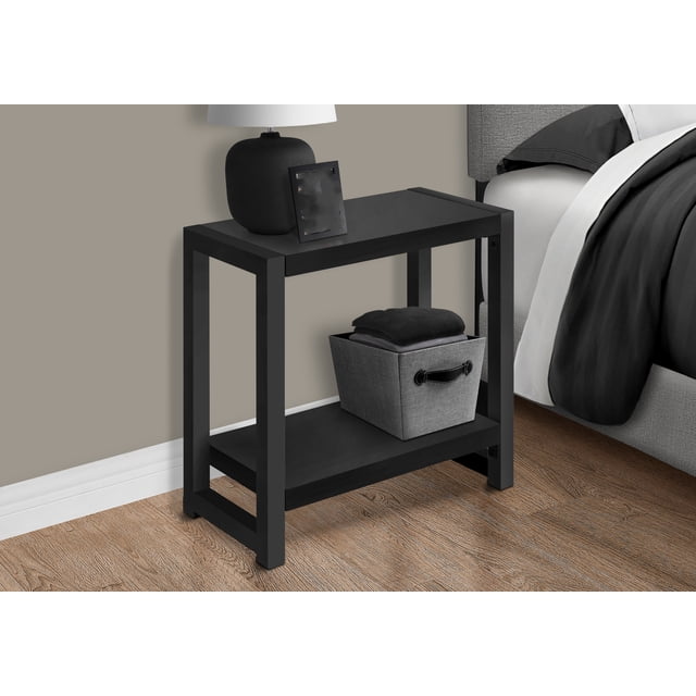 Nmkwnr Rectangle Side Table with Bottom Shelf, 2 Tier End Table for ...