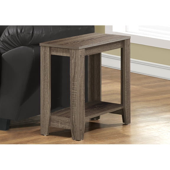 Nmkwnr Rectangle Side Table with Bottom Shelf, Wood End Table for Living Room, Bedroom, Light Brown