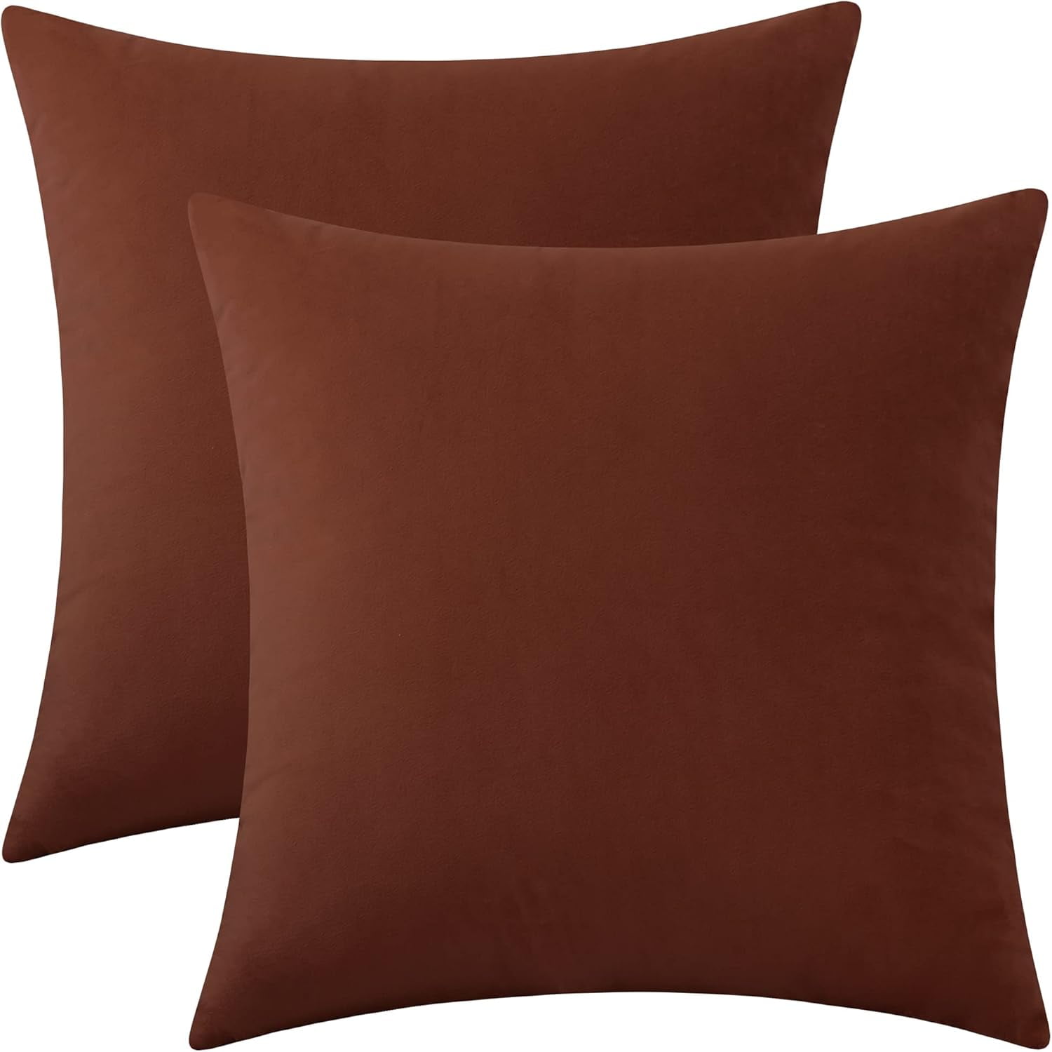Nmkwnr Set of 2 Decorative Throw Pillow Covers with Zipper, Velvet Pillow Case Square Cushion Covers for Couch Sofa Bed Home Living Room Decor, 22x22 inch