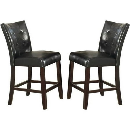 Nmkwnr Set of 2 Black Faux Leather Chair Dining Seating Dining Chair