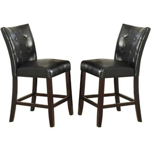 Nmkwnr Set of 2 Black Faux Leather Chair Dining Seating Dining Chair
