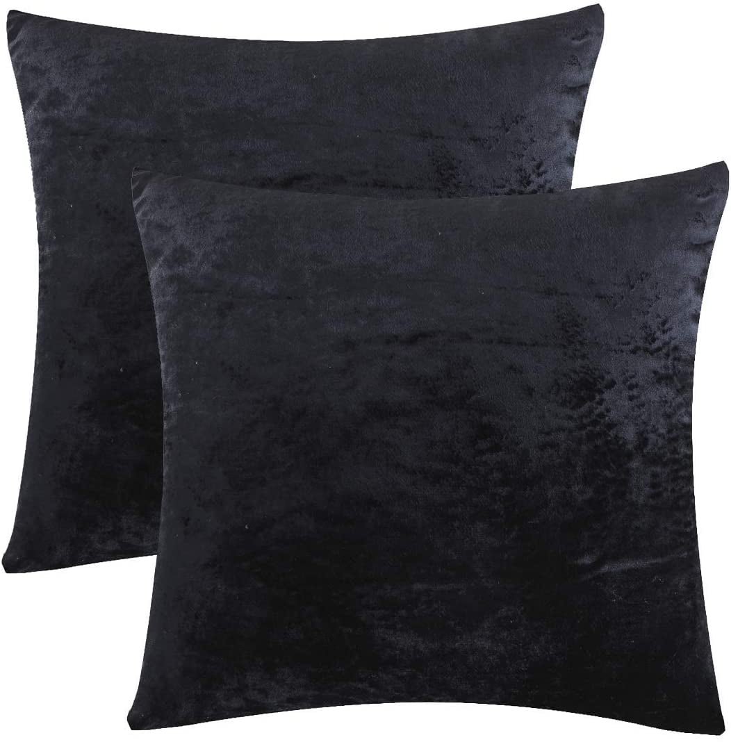 Nmkwnr Set of 2 Velvet Decorative Throw Pillow Covers Soft Square Pillow Case for Living Room Couch Bed Sofa, 16x16 Inch