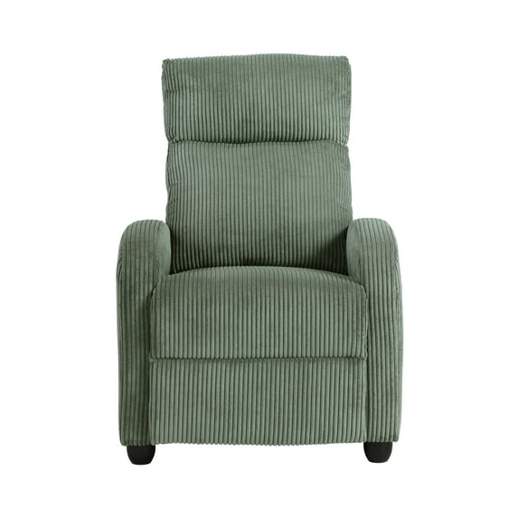 Nmkwnr Soft Corduroy Recliner Chair with Wood Frame, Upholstered Accent Chair for Office, Bedroom, Living Room, Green