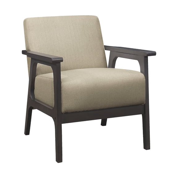 Nmkwnr Solid Wood Frame Arm Chair Fabric Upholstered Accent Chair for Living Room, Office, Light Brown