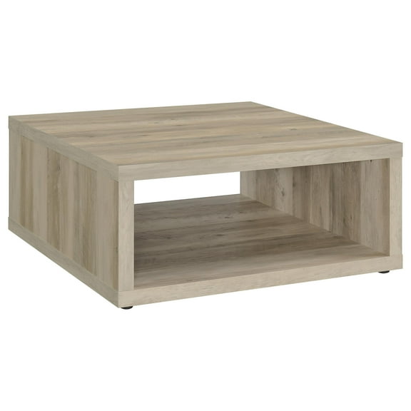 Nmkwnr Square Wood Tea Table Coffee Table for Living Room, Office, Beige