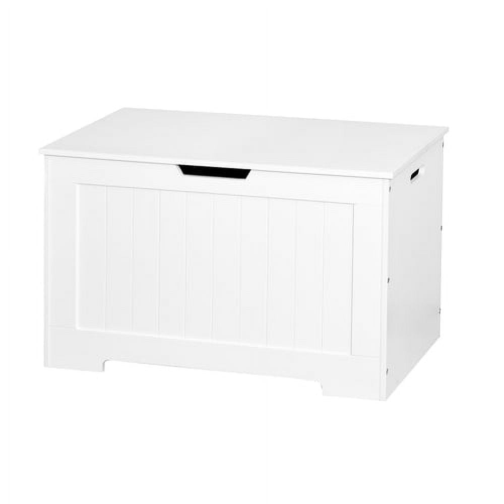White MDF Lift Top Storage Chest Bench with Safety Hinges