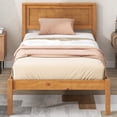 thumbnail image 1 of Nmkwnr Twin Size Platform Bed Frame with Headboard , Wood Slat Support, No Box Spring Needed, Perfect for Home, Bedroom, Brown, 1 of 8