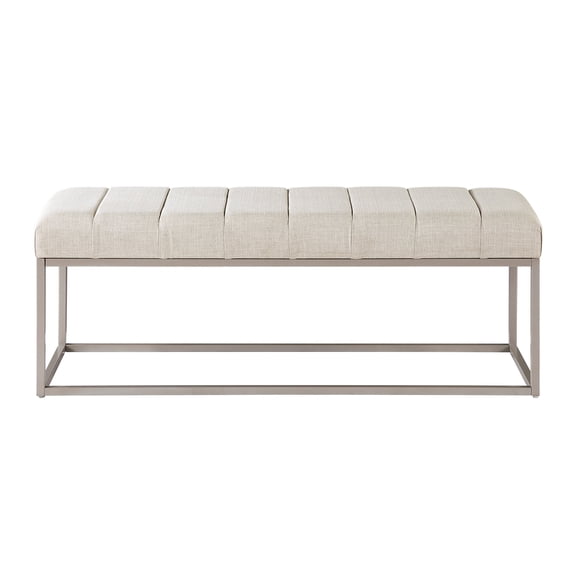 Nmkwnr Upholstered Seat Bench with Metal Frame, Perfect for Living Room, Office, Beige