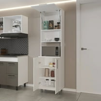 Nmkwnr Wood Kitchen Pantry Cabinet with 2 Door and 4 Shelf, Perfect for Dining Room, Kitchen, White