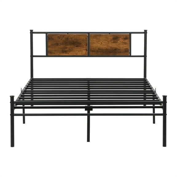 Nmkwnr Wood Metal Frame Bed Frame for Living Room, Bedroom, Black