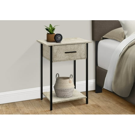 Nmkwnr Wood Side Table with Bottom Shelf, 1 Drawer End Table for Living Room, Bedroom, Cream White