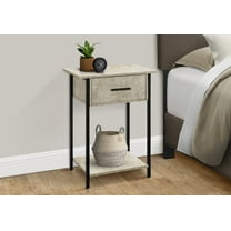 Nmkwnr Wood Side Table with Bottom Shelf, 1 Drawer End Table for Living Room, Bedroom, Cream White