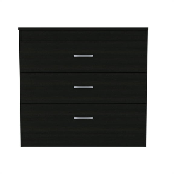 Nmkwnr Wood Storage Cabinet with Handle, 3 Drawers Dresser for Living Room, Office, Bedroom, Black
