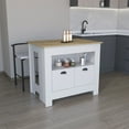 Nmkwnr Wood Top Counter Height Table with 2 and 3 Shelves