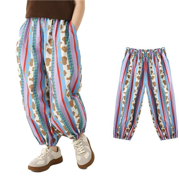 Nmmacb 2-12T Kids Toddler Baby Long Bloomers Flora Pants for Boys Girls Soft Cotton Summer Fall Air-Conditioned Pants Long Pants