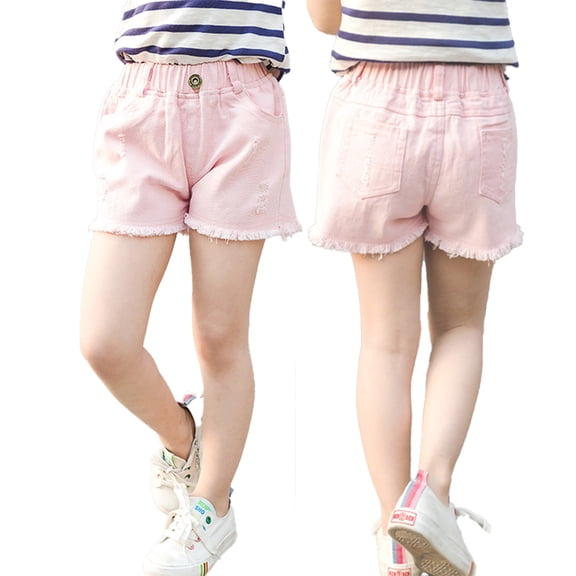 Nmmacb 2-16T Kids Youth Girls Shorts Soft Summer Girls Shorts Comfort Clothing Bottoms Elastic Shorts