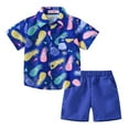 thumbnail image 1 of Nmmacb 2Pcs Baby Boys Summer Clothing Sets 1-7T Kids Cute Cartoon Print Button Down Shirt+Shorts Outfits Toddler Clothes, 1 of 9