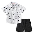 thumbnail image 1 of Nmmacb 2Pcs Baby Boys Summer Clothing Sets 1-7T Kids Cute Cartoon Print Button Down Shirt+Shorts Outfits Toddler Clothes, 1 of 9
