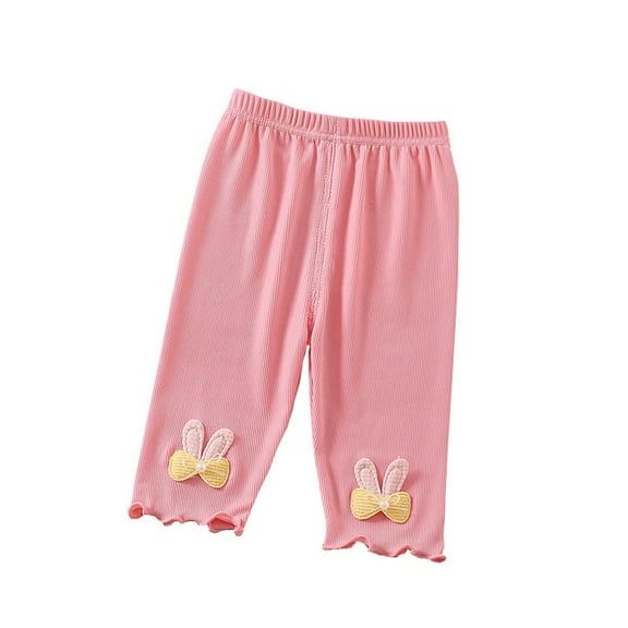 Nmmacb Baby Girls Footless Leggings Toddler Cartoon Thin Skinny Stretch Cropped Trousers 1-6 Years