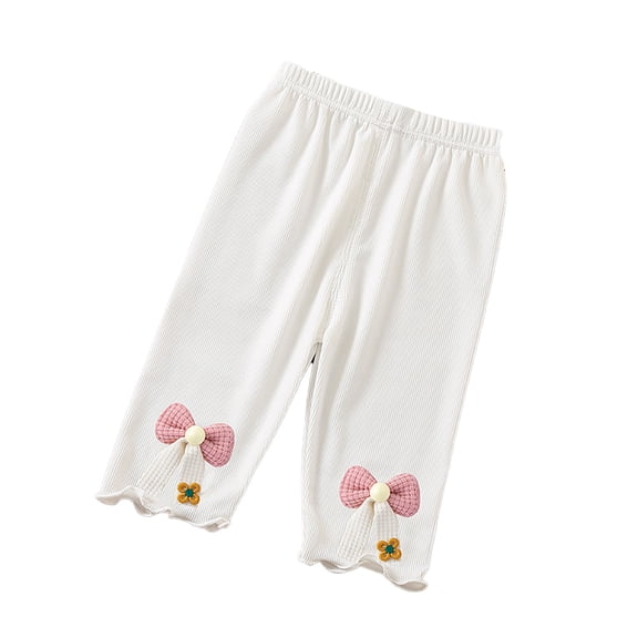 Nmmacb Baby Girls Footless Leggings Toddler Cartoon Thin Skinny Stretch Cropped Trousers 1-6 Years
