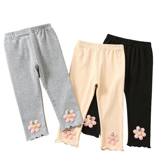 Nmmacb Baby Girls Footless Leggings Toddler Cartoon Thin Skinny Stretch Cropped Trousers 1-6 Years