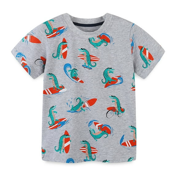 Nmmacb Boys T-Shirts Short Sleeve Cotton Top Tees Toddler Children Crewneck T-Shirts Top for Kids Baby 2-8Y