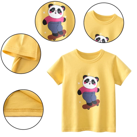 Nmmacb Girls Crew Neck T-Shirts Tee for Kids Baby,Toddler Short Sleeve Cartoon Shirts Fashion T-Shirt Tops Tees for 1-8Y