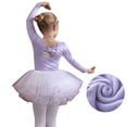 thumbnail image 1 of Nmmacb Girls Dance Leotards Long/ Fleece Thicken Long Sleeve Clothes Tutu Dress for 3-11 Years, 1 of 9