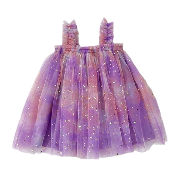 Nmmacb Girls Sweet Princess Dresses Toddler Halter Party Peplum Summer Sundress Dresses for Kids Baby 18 Months-6 Years