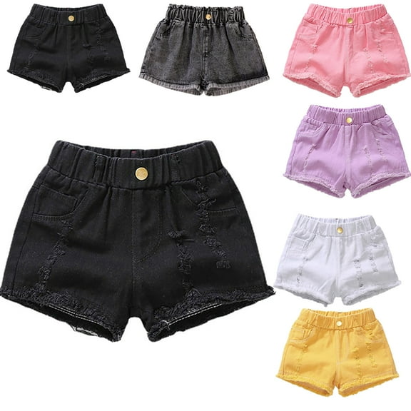 Nmmacb Kids Baby Girls Denim Shorts, Toddler Summer Cotton Shorts for Girls Childrens Jogger Pants for 3-12Years