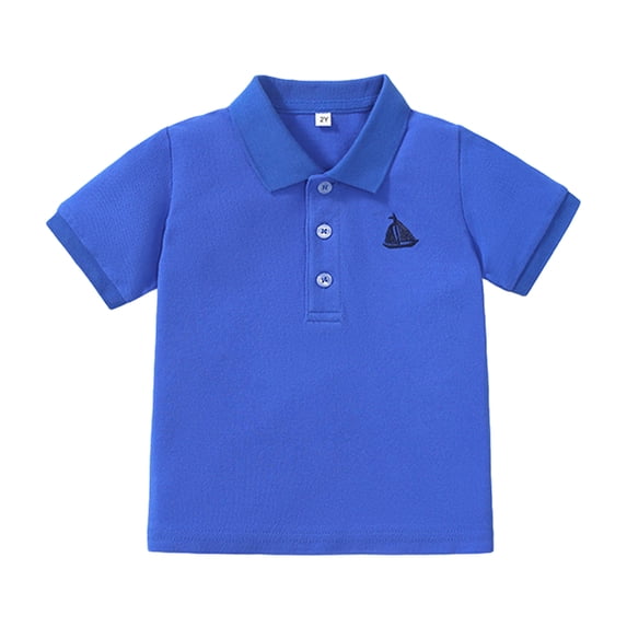 Nmmacb Kids Boys T-Shirts 2-8Y Baby Summer T-Shirts Toddler Lapel Short Sleeve Cotton Top Tees Cartoon Crewneck T-Shirts