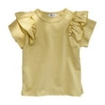 thumbnail image 1 of Nmmacb Kids Girls T-Shirt Summer Solid Color Tee Short Sleeve Top Short Sleeve Ruffle Sleeve Tee Size 1-9Y, 1 of 9