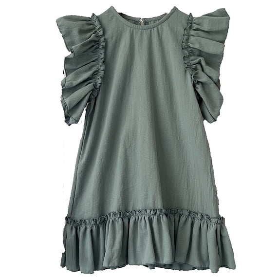 Nmmacb Kids Infant Girls Princess Dresses 6Months-6Years Baby Ruffle Sleeveless Dress Summer Casual Dress