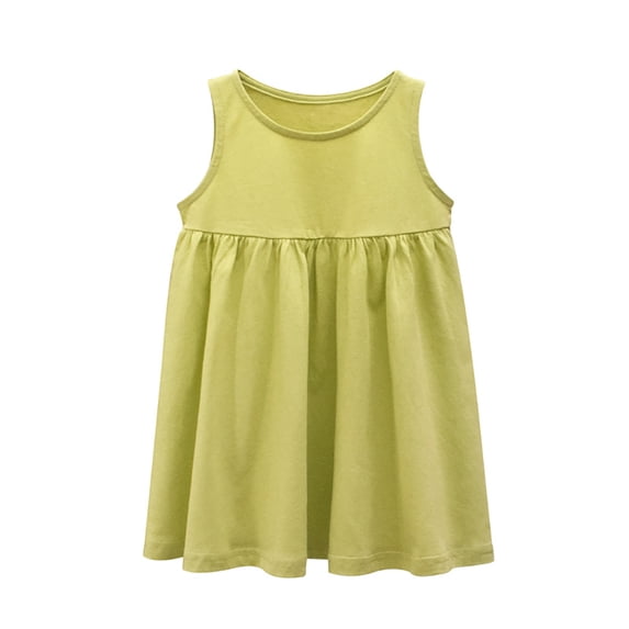 Nmmacb Kids Little Girl's Spaghetti Strap Dresses 2-10 Years Kids Toddler Girls Midi Sleeveless Dresses Summer Casual Sundress A-line Dress