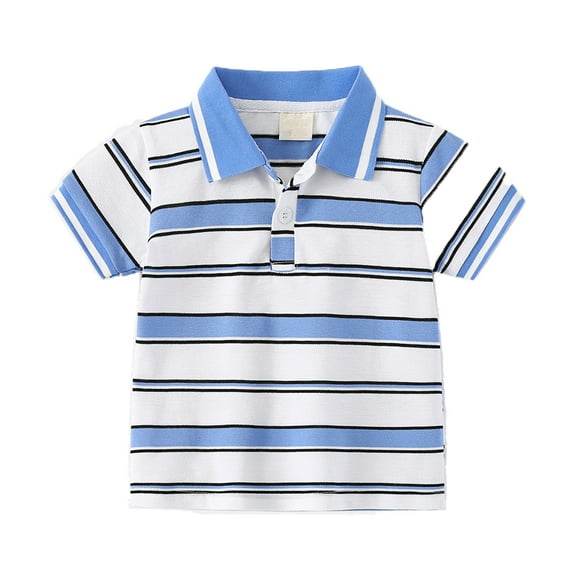 Nmmacb Kids Toddler Boys T-Shirt Tees Striped T-Shirt Summer Tee Lapel Short Sleeve Top Short Sleeve Tee Size 2-12T