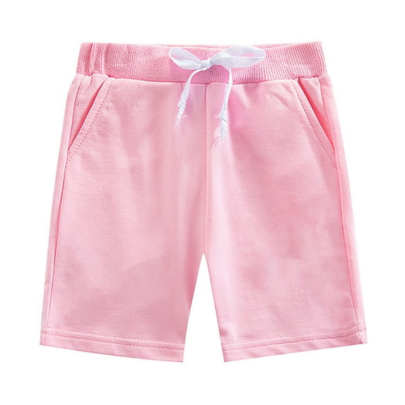 Nmmacb Kids Toddler Girls Shorts Little Boys Girls Cotton Summer Shorts Unisex Solid Color Casual Pants with Drawstring 2-7T