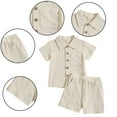 thumbnail image 1 of Nmmacb Toddler Baby Boys Shorts Set Solid Color Shirt Short Sleeve Button Down Top Shorts Summer Outfits Clothes 6M-4 Years, 1 of 10