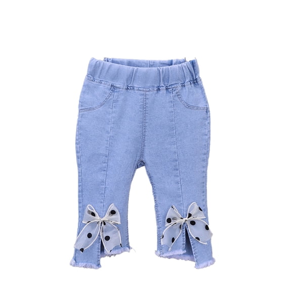 Nmmacb Toddler Girls Jeans Denim Pants Jeans Leggings Elastic Slim Casual Flared Jeans Trousers Baby Girl Kids Clothes Leggings for Girls 1-6 Years