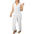 thumbnail image 1 of Nmmued Linen Sets for Women 2 Piece, Pants Sets Women 2 Piece Outfits, Matching Sets Women Clothing, Gauze Sets for Women 2 Piece, Linen Pants Set, White 3XL, 1 of 4