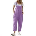 thumbnail image 1 of Nmmued Overalls for Women Loose Fit, Linen Overalls for Women, Bib Overalls Women, Baggy Overalls for Women, Wide Leg Overalls for Women, Purple L, 1 of 7